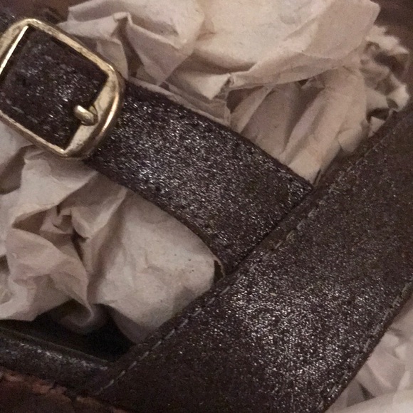 SteveMadden Wedges Leather/Cork Gray Metallic Sz 8 - Picture 3 of 8